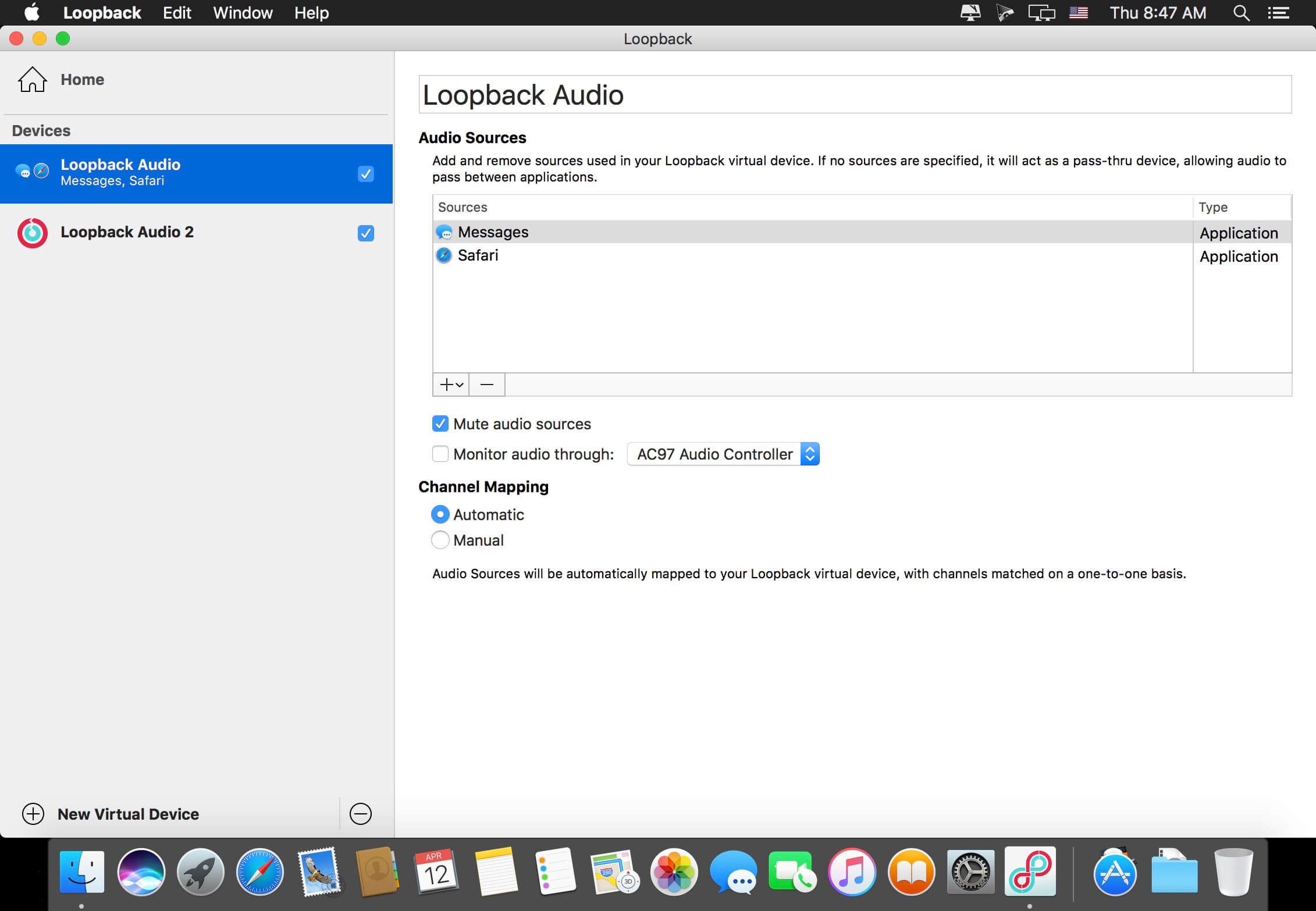 Loopback 2.4.3 for Mac screenshot