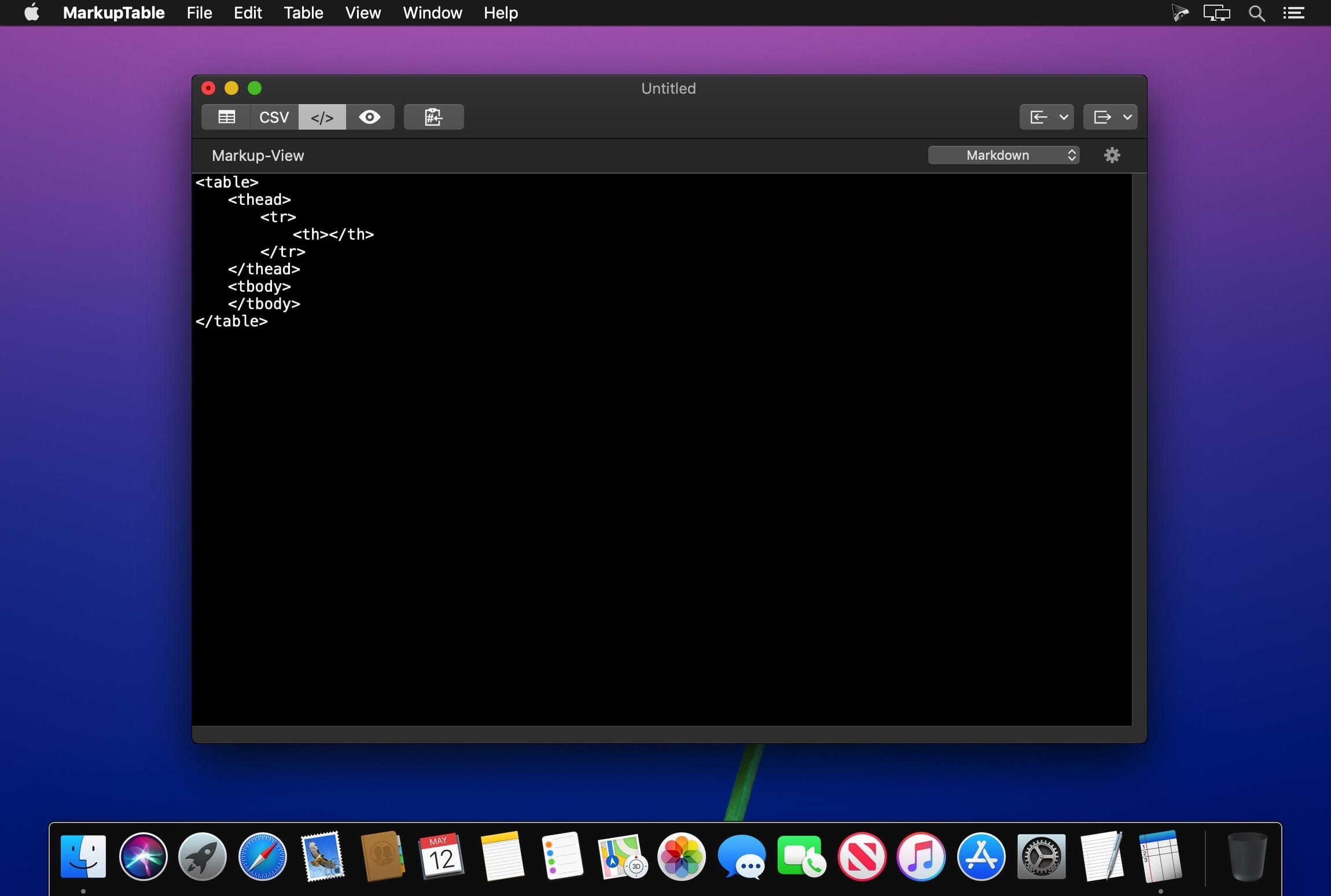 MarkupTable 1.8.0 for Mac screenshot
