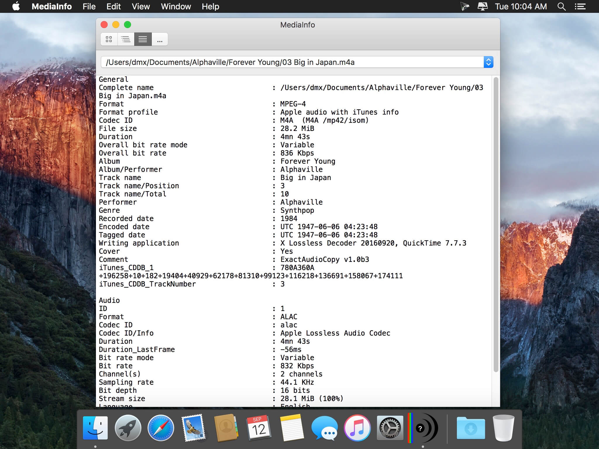 MediaInfo 24.03 for Mac screenshot