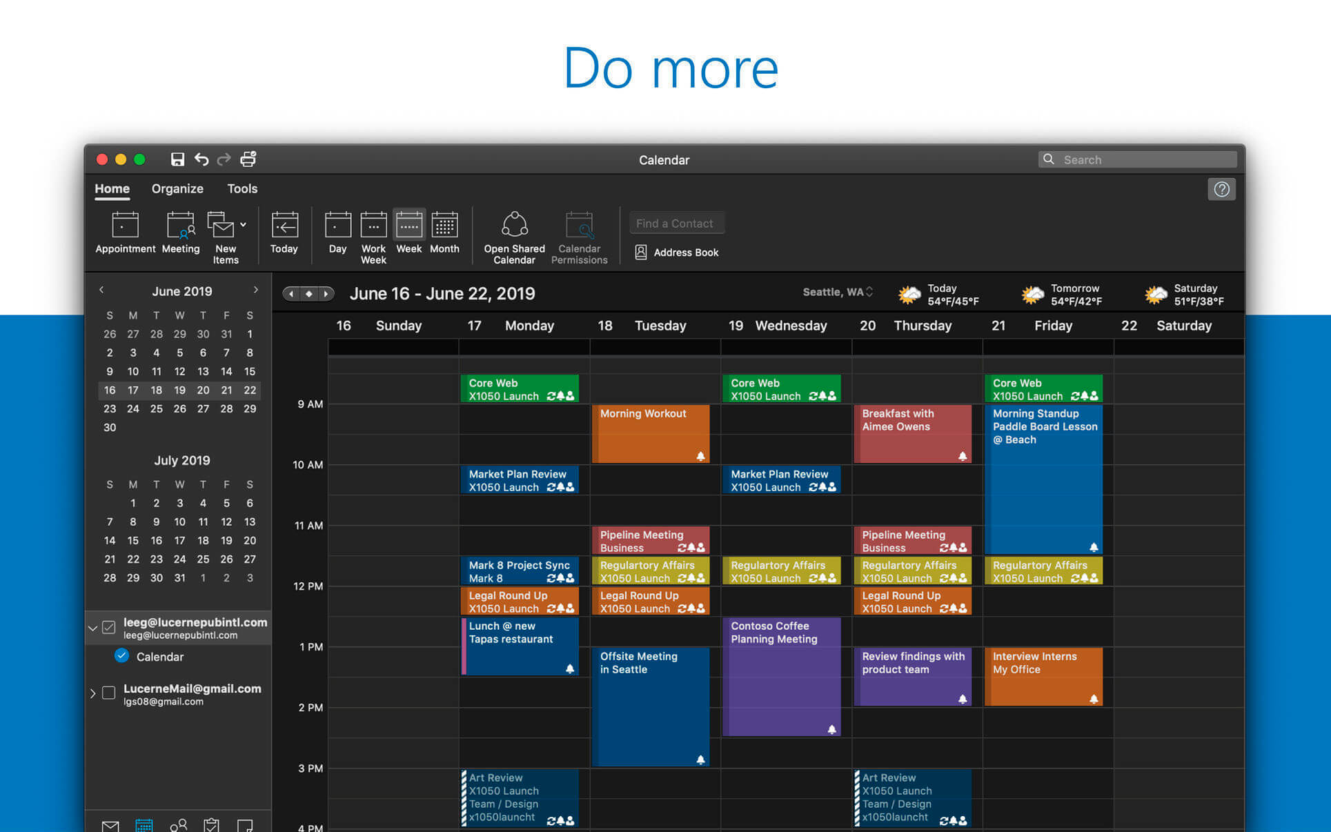 Microsoft Outlook v16.105 for Mac screenshot