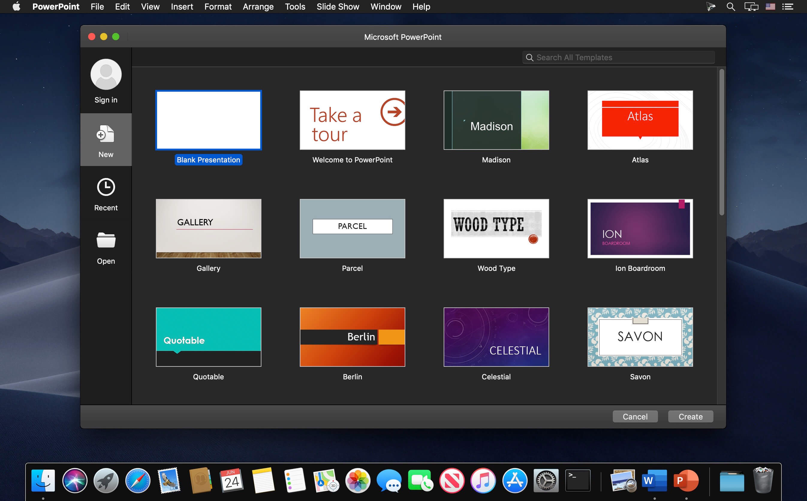 Microsoft Powerpoint v16.102 for Mac screenshot
