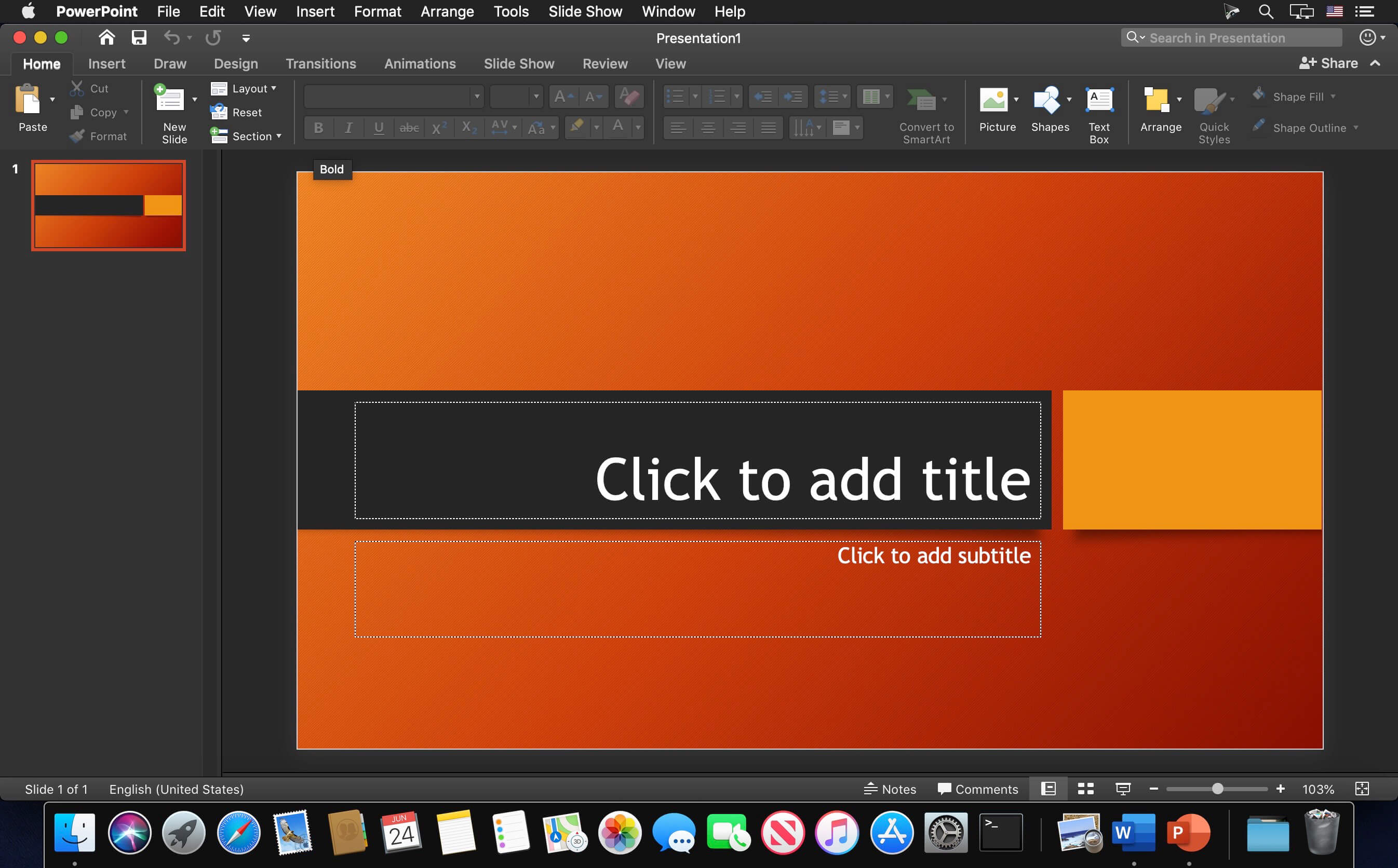 Microsoft Powerpoint v16.106 for Mac screenshot