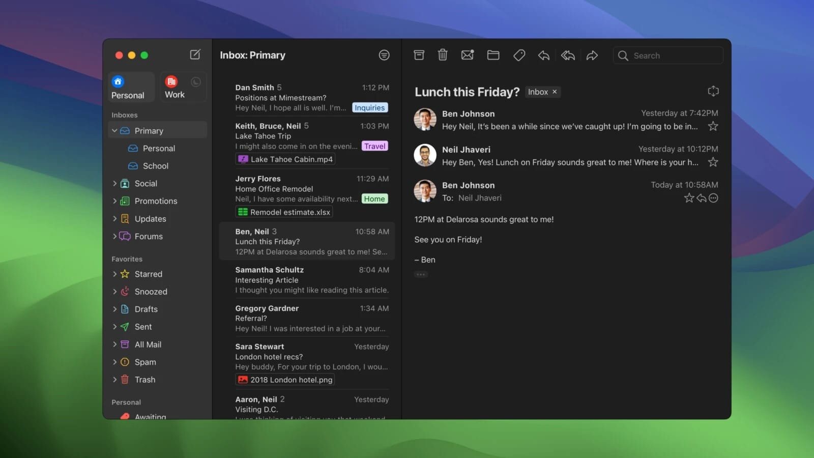 Mimestream 1.9.5 for Mac screenshot