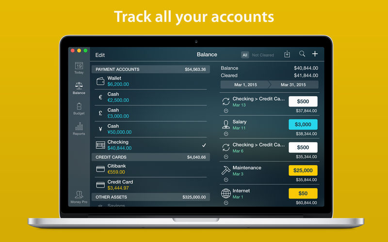 Money Pro – Personal Finance 2.7.2 for Mac screenshot