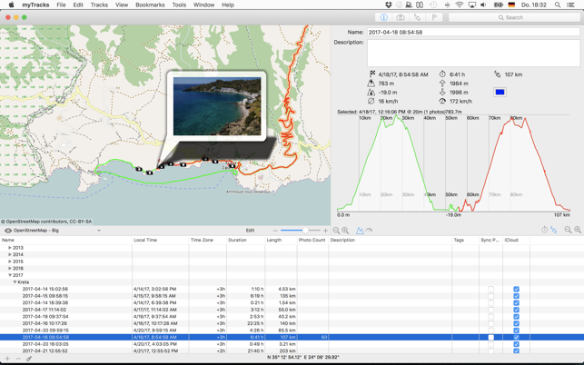 myTracks 3.5.1 for Mac screenshot