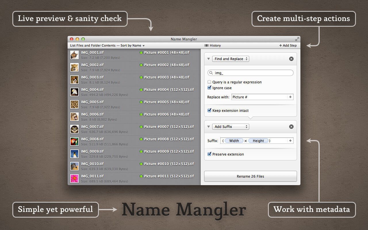 Name Mangler 3.9.3 for Mac screenshot