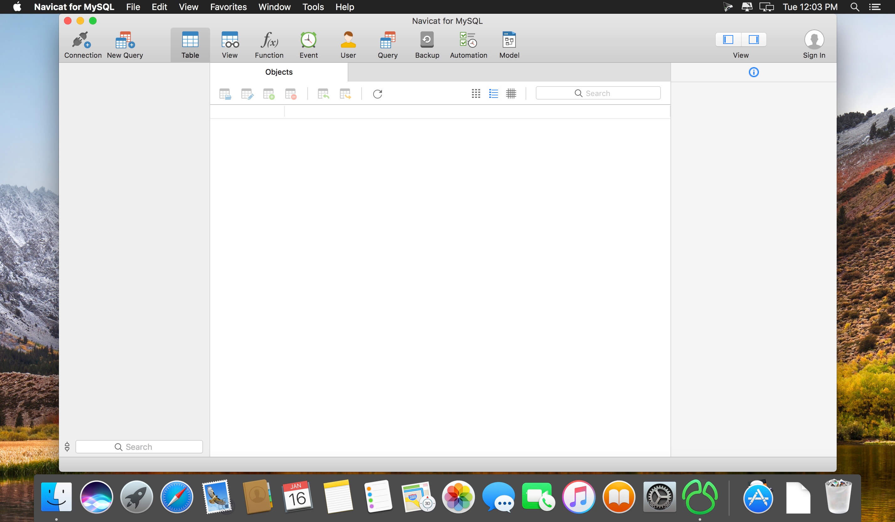 Navicat for MySQL 17.1.9 for Mac screenshot