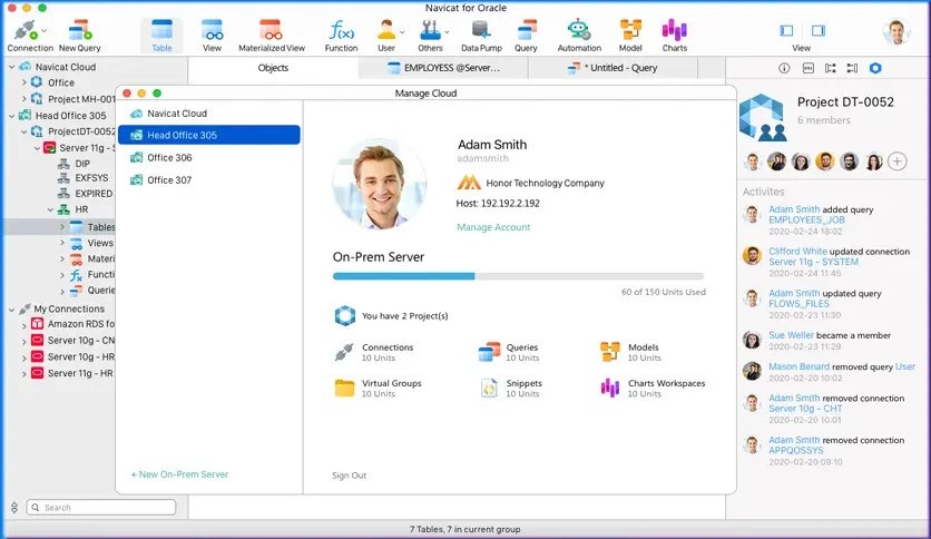 Navicat for Oracle 17.1.6 for Mac screenshot