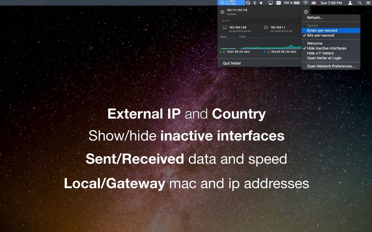 Netler 2.0 for Mac screenshot