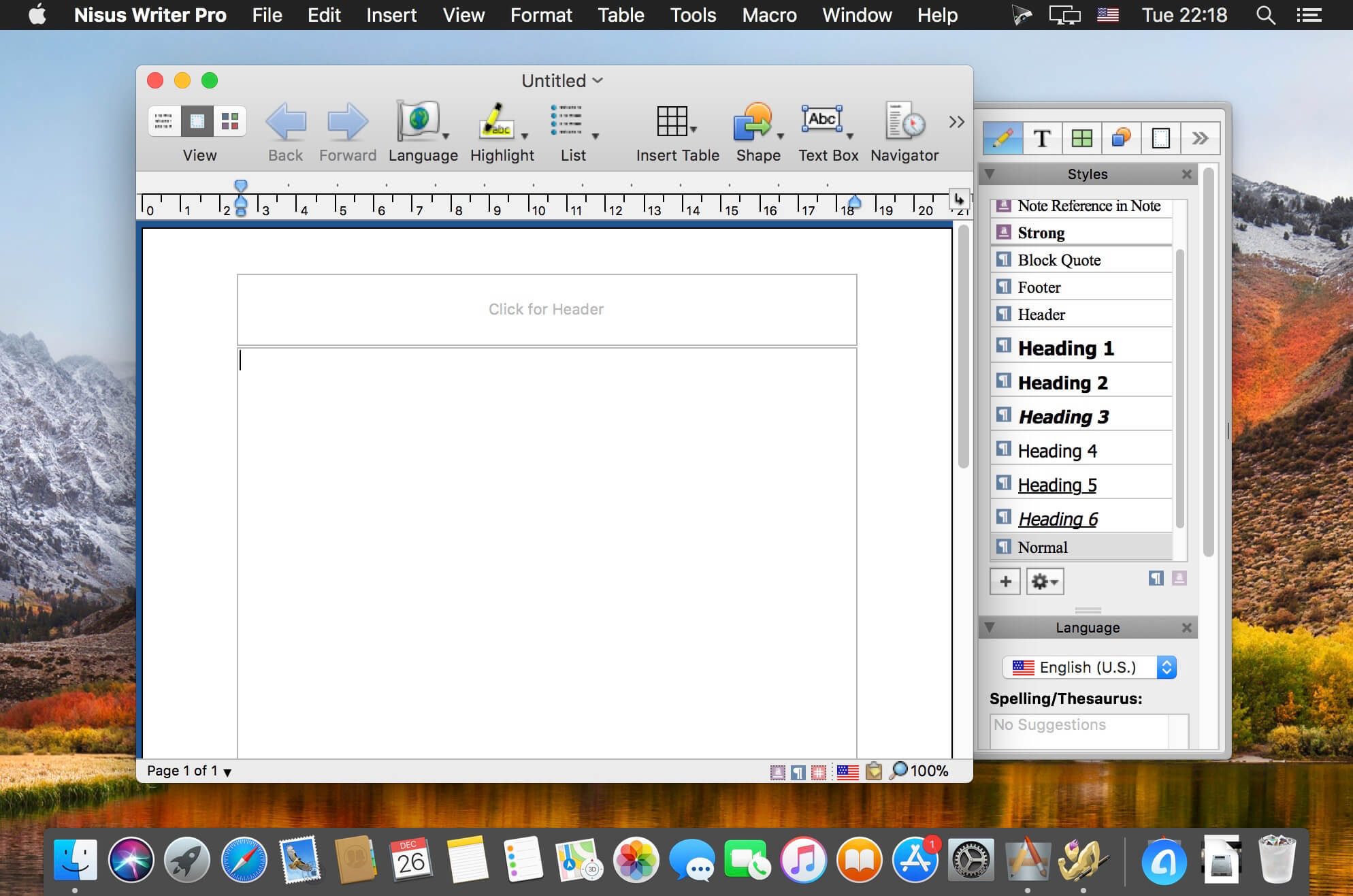 Nisus Writer Pro 3.2 for Mac screenshot