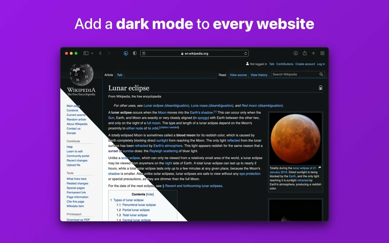 Noir – Dark Mode for Safari 2025.2.8 for Mac screenshot