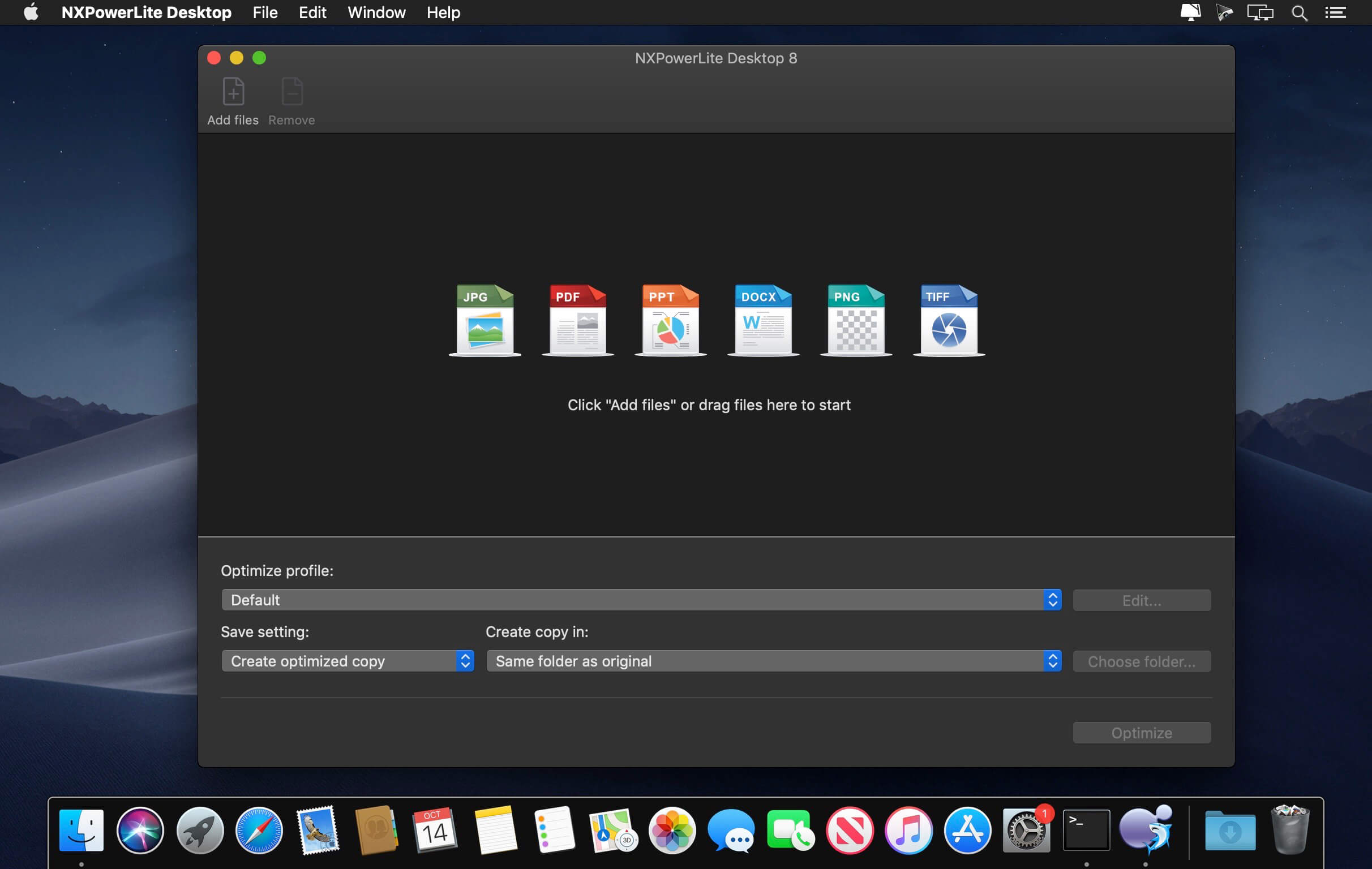 NXPowerLite Desktop 10.3.1 for Mac screenshot