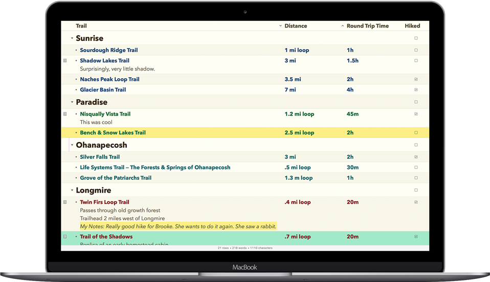 OmniOutliner Pro 5.8.3 for Mac screenshot
