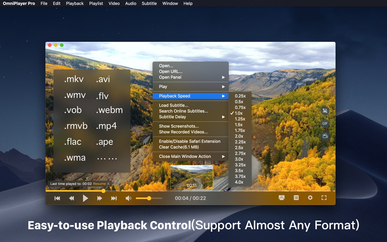 OmniPlayer Pro – Media Player 1.4.8 for Mac screenshot