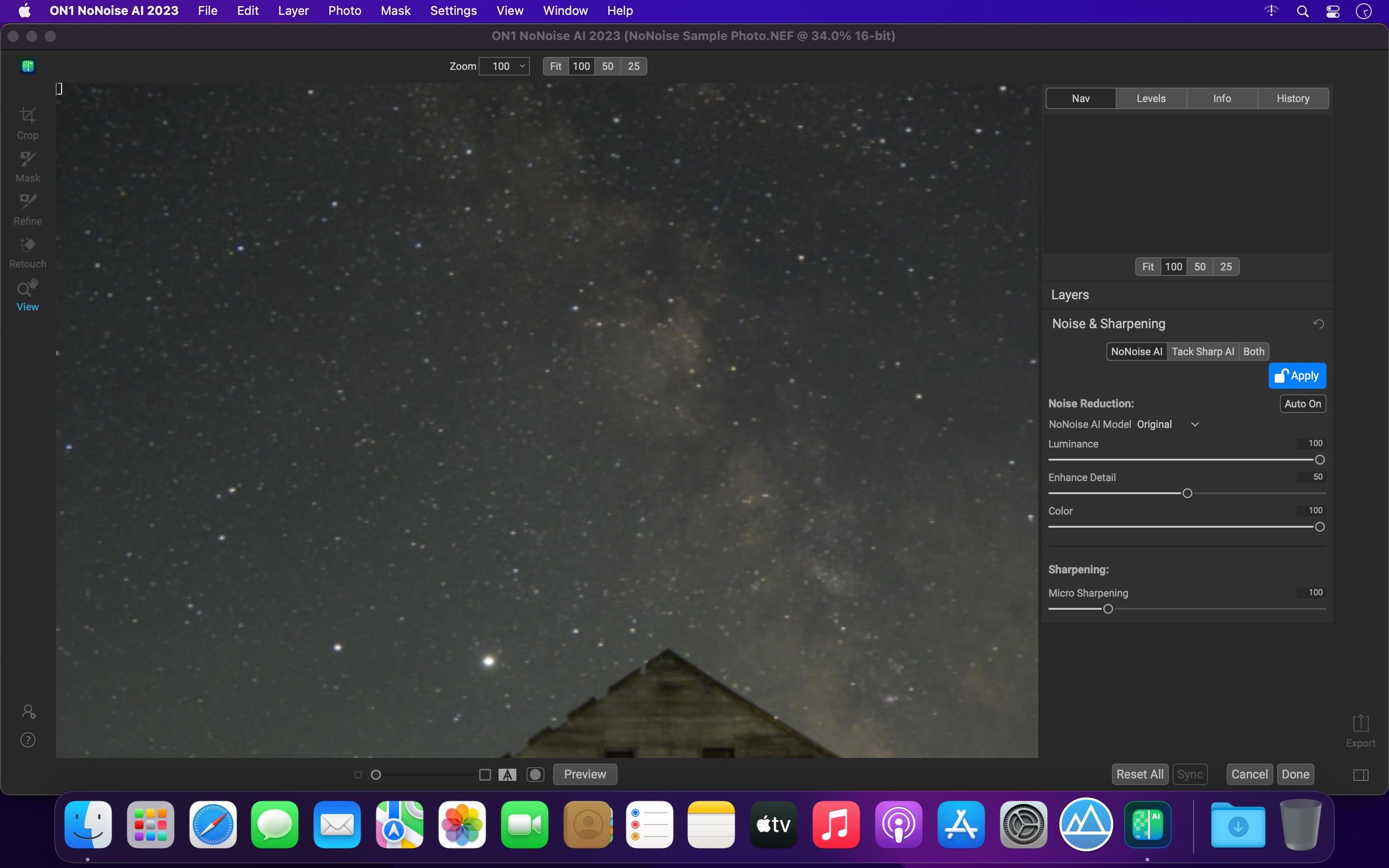 ON1 NoNoise AI 2024.5 v18.5.1.15726 for Mac screenshot