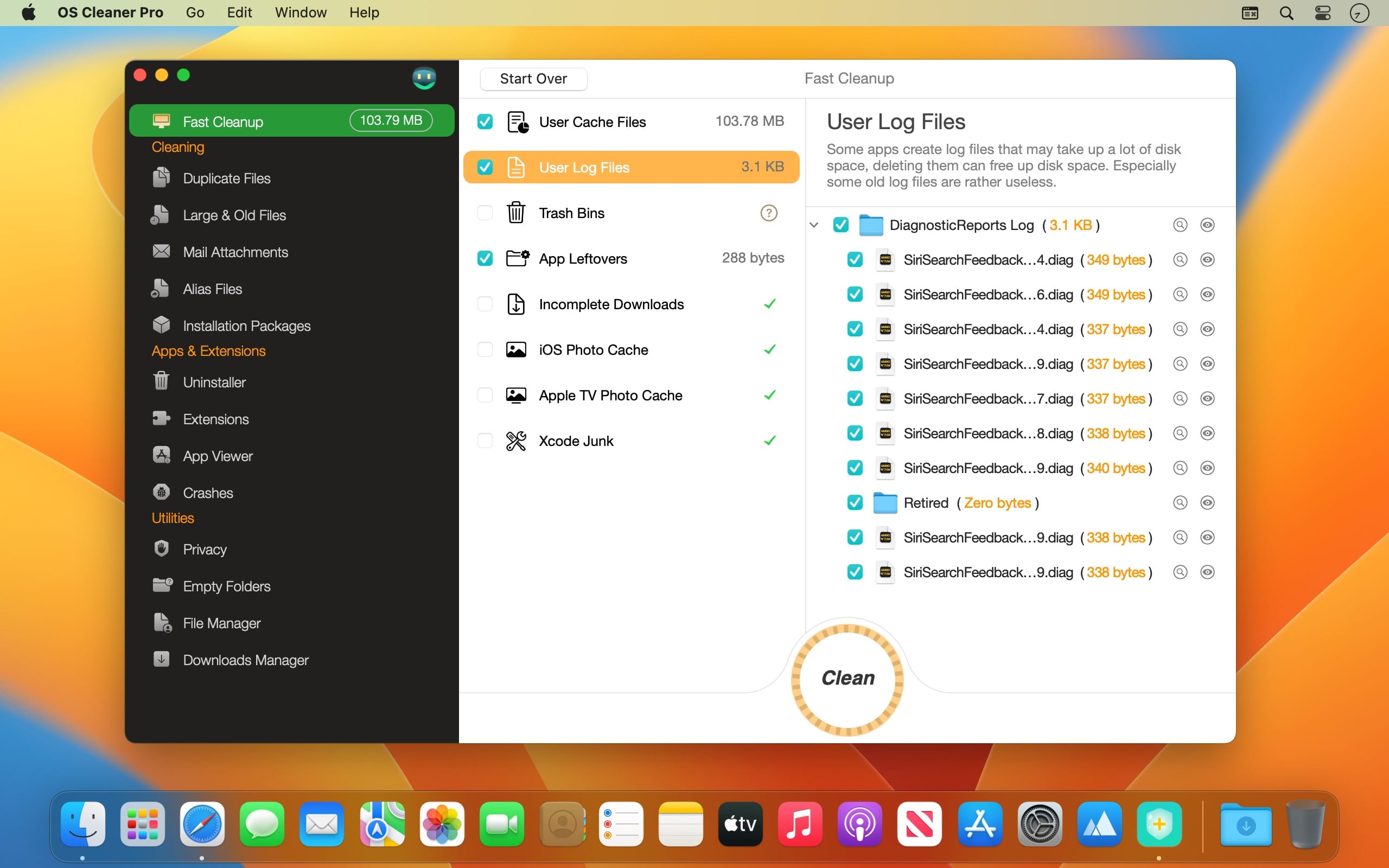 OS Cleaner Pro – Disk Cleaner 11.6.32 for Mac screenshot