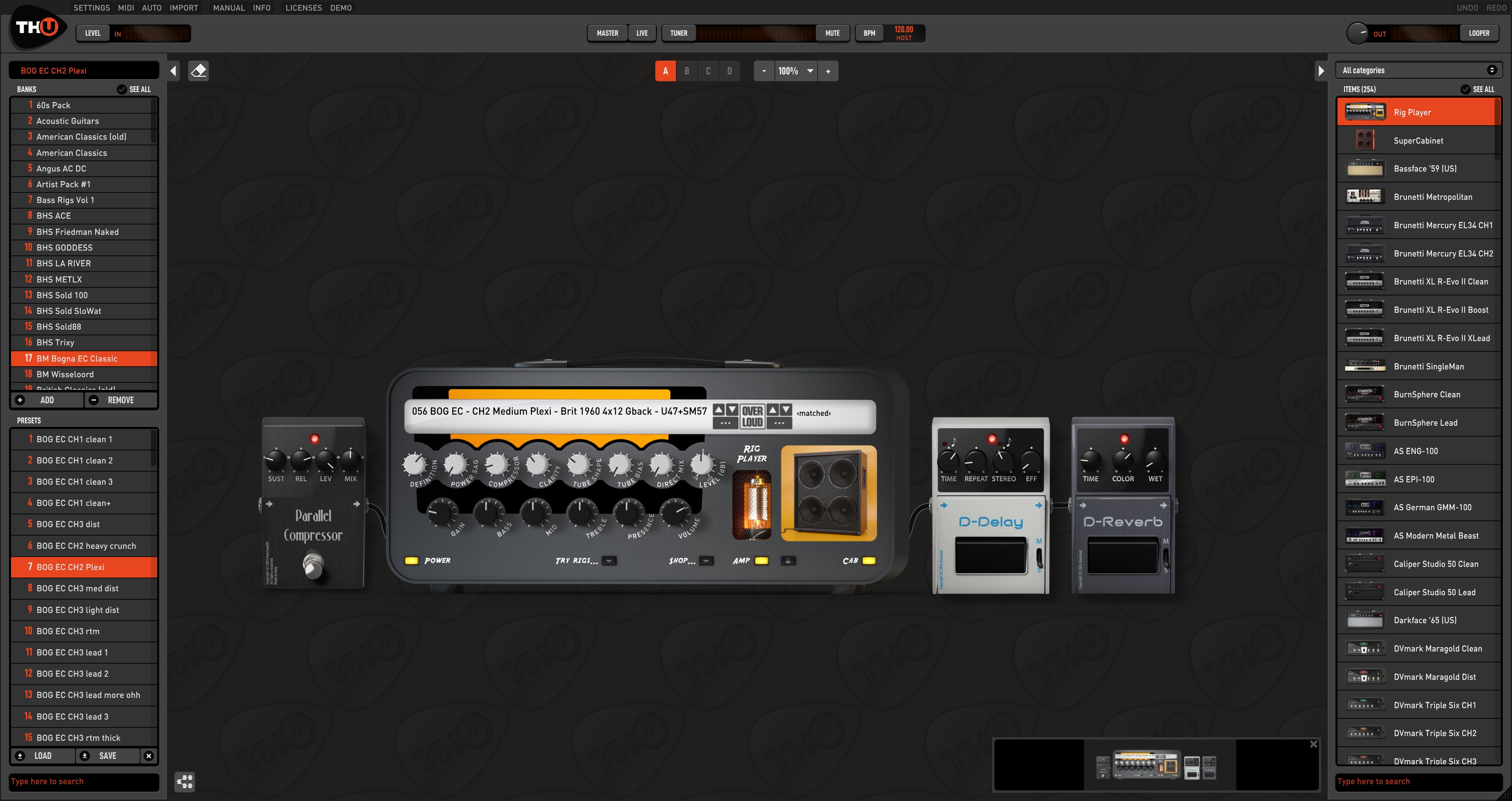 Overloud TH-U Premium 2.0.9 for Mac screenshot
