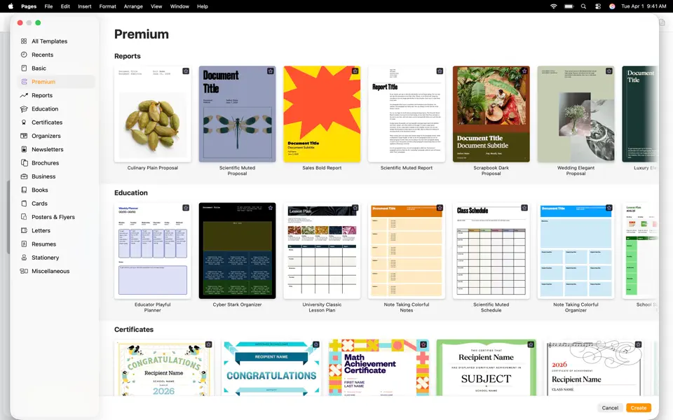 Pages: Create Documents 15.1.1 for Mac screenshot