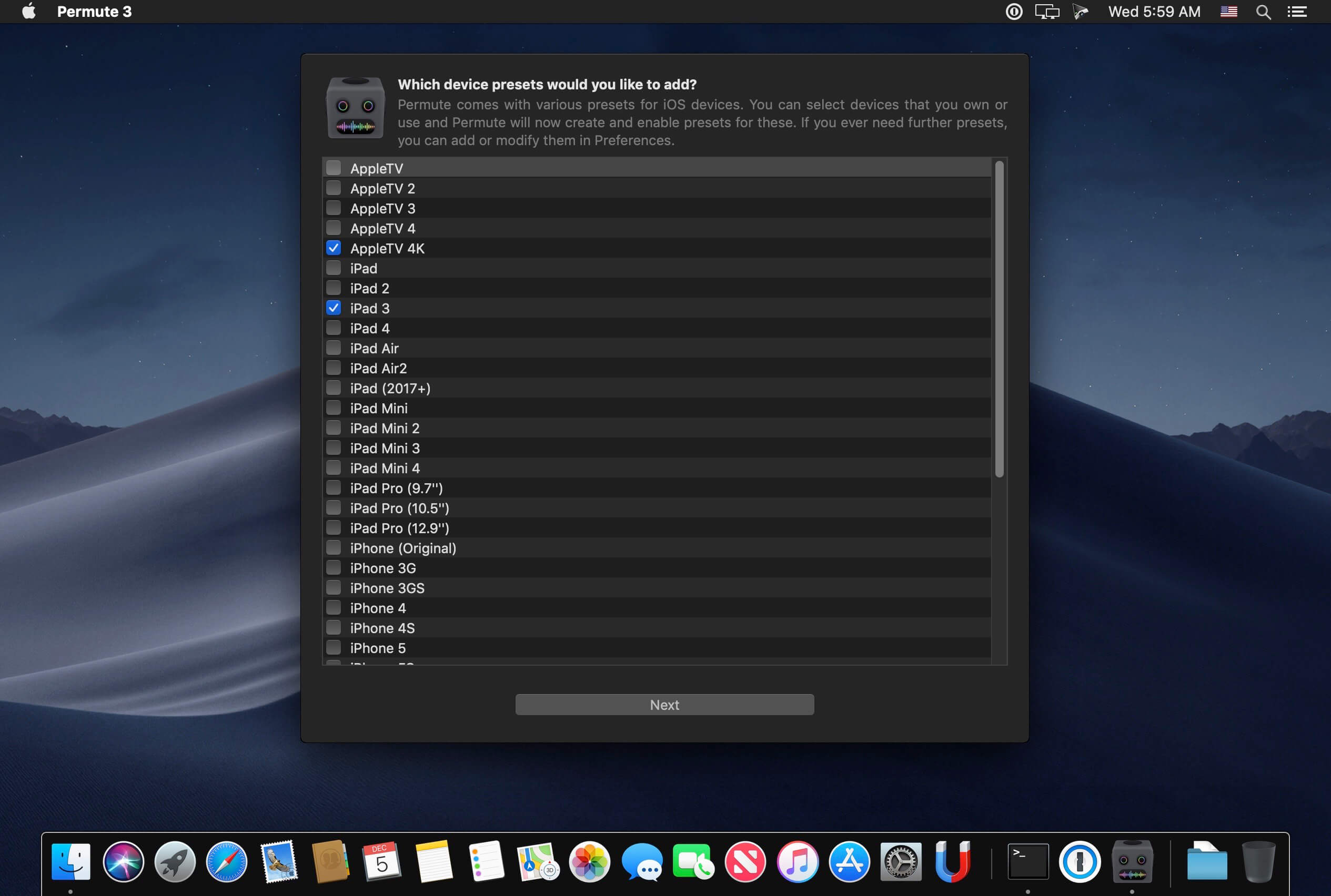 Permute 3.5.5 for Mac screenshot
