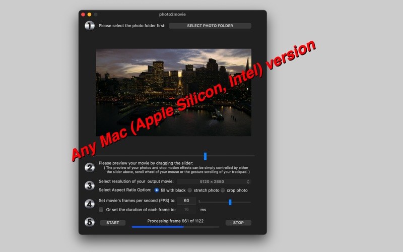 photo2movie 2.81 for Mac screenshot