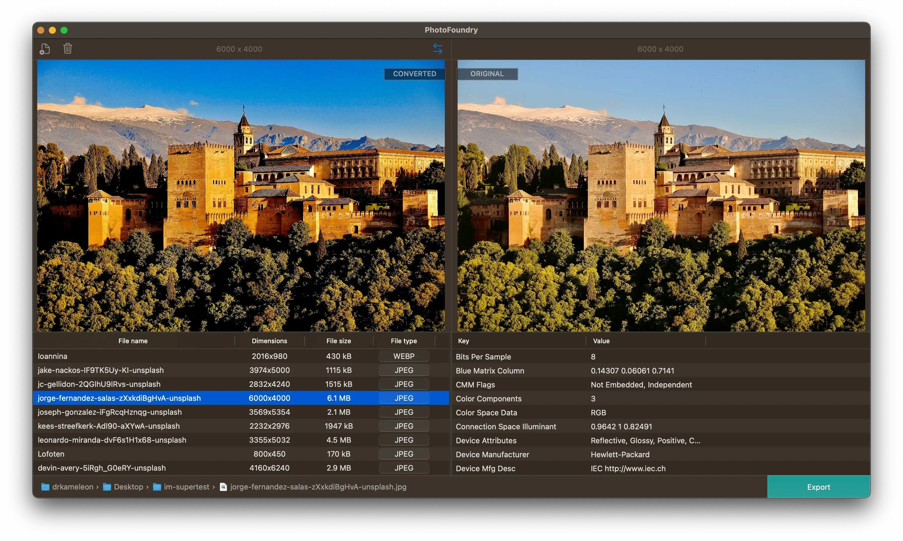 PhotoFoundry 1.3.0 for Mac screenshot