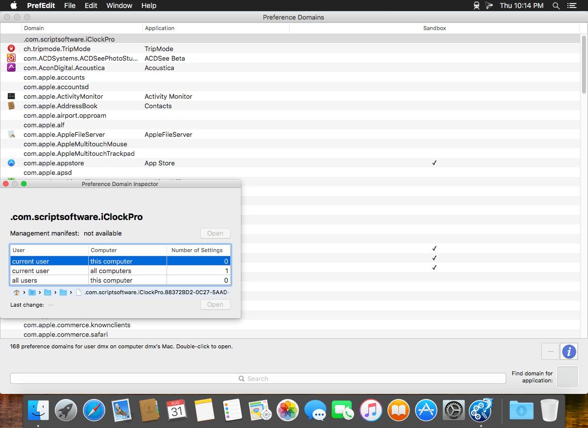 PrefEdit 5.5 (241014) for Mac screenshot