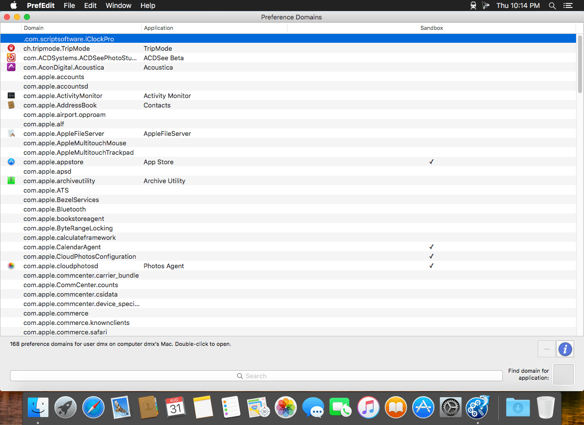 PrefEdit 5.5 (241014) for Mac screenshot