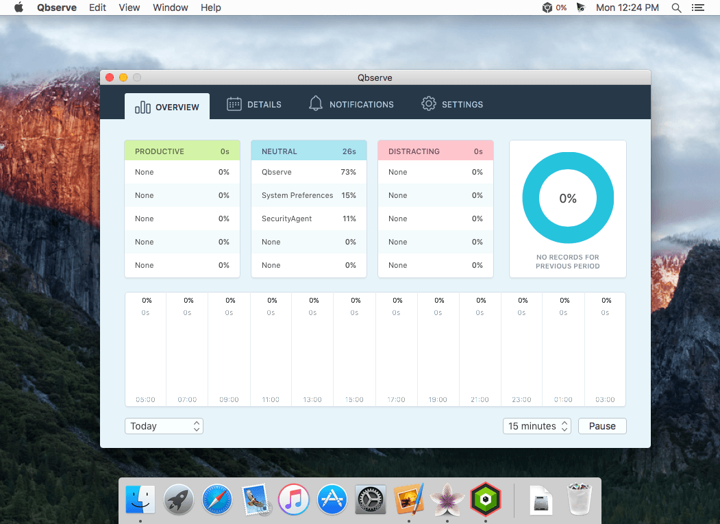 Qbserve 1.9.0 (8030) for Mac screenshot