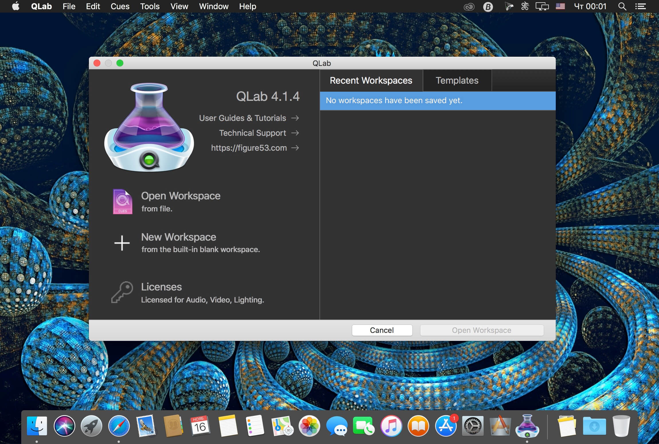 QLab Pro 5.5.3 for Mac screenshot
