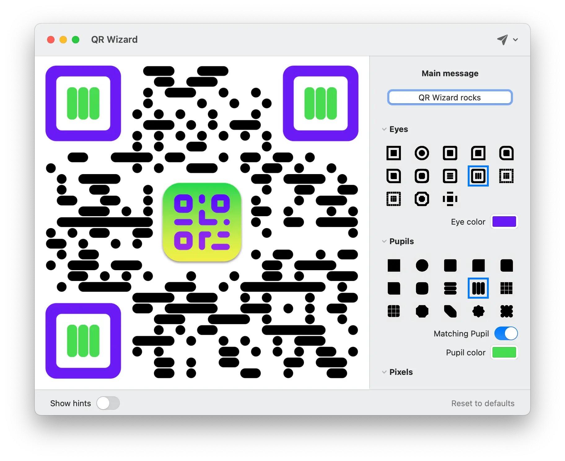 QR Wizard 2.0 for Mac screenshot