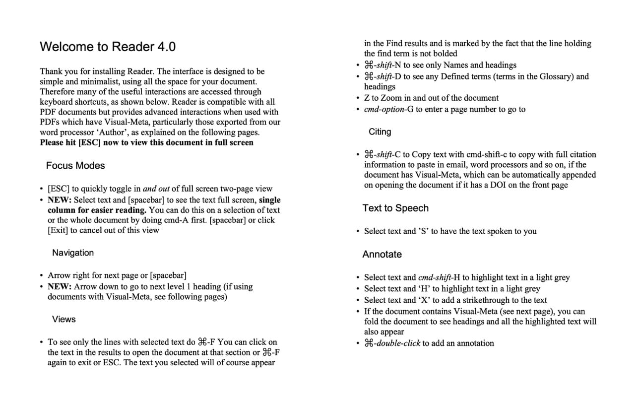 Reader 6.1 for Mac screenshot