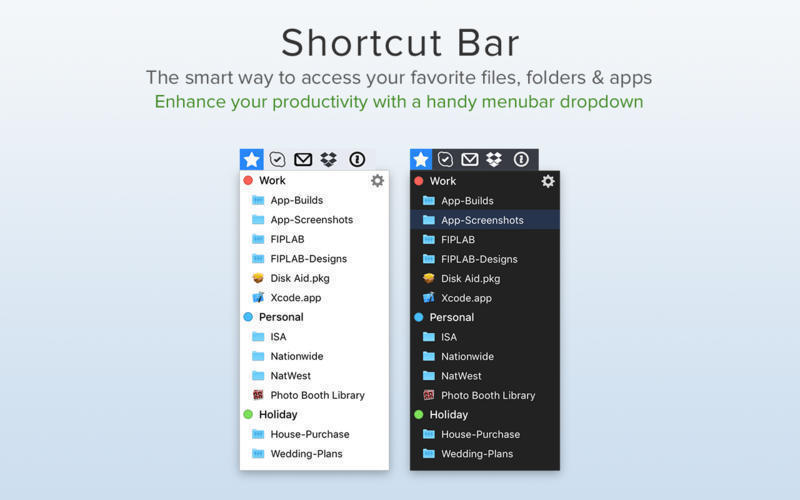 Shortcut Bar 2.9.5 for Mac screenshot