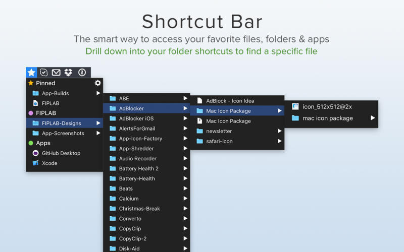 Shortcut Bar 2.9.5 for Mac screenshot