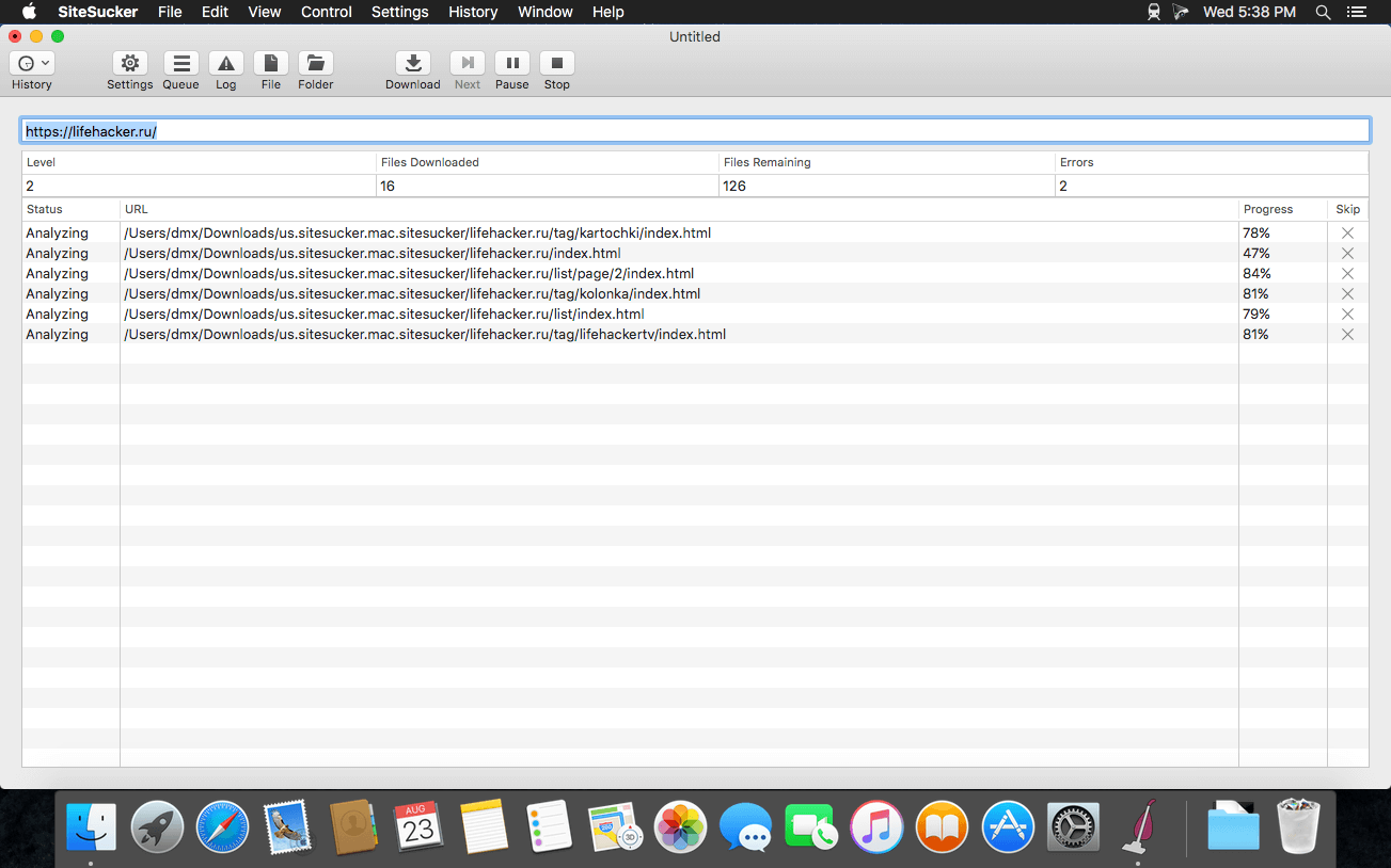 SiteSucker 4.1.2 Pro for Mac screenshot