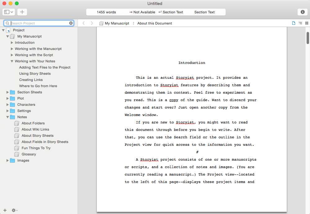 Storyist 4.1.2 for Mac screenshot