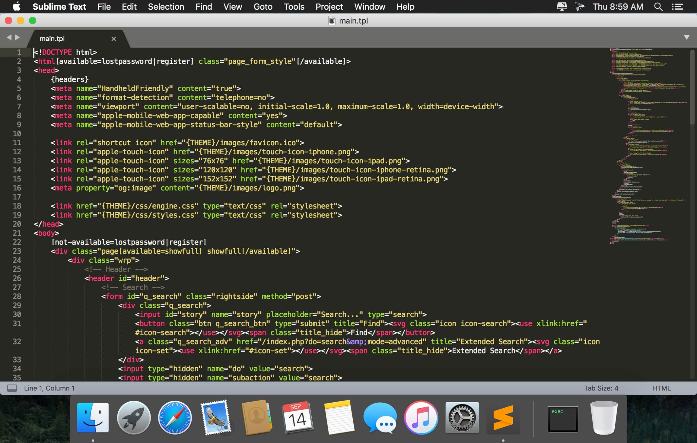 Sublime Text 4.0 Build 4186 for Mac screenshot
