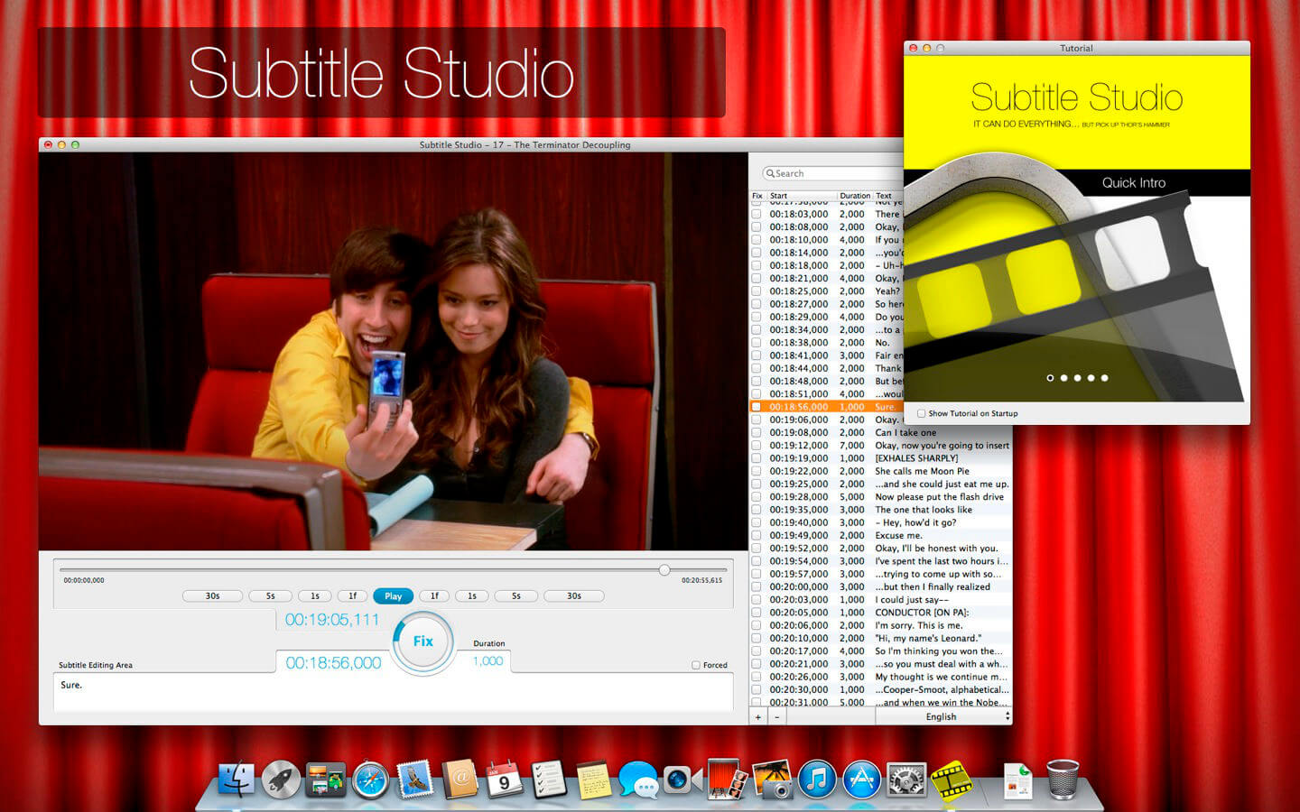 Subtitle Studio 1.5.8 for Mac screenshot