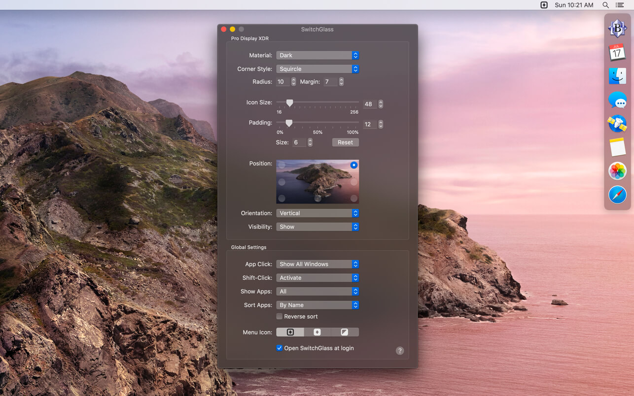 SwitchGlass 1.4.1 for Mac screenshot
