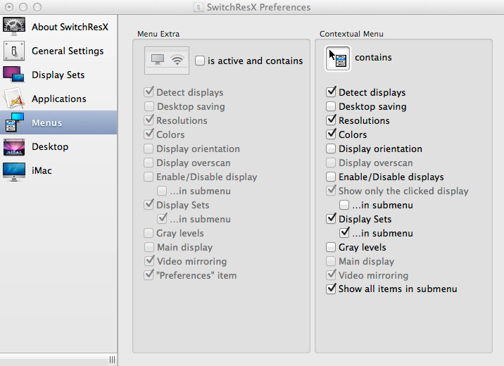 SwitchResX 4.14 for Mac screenshot