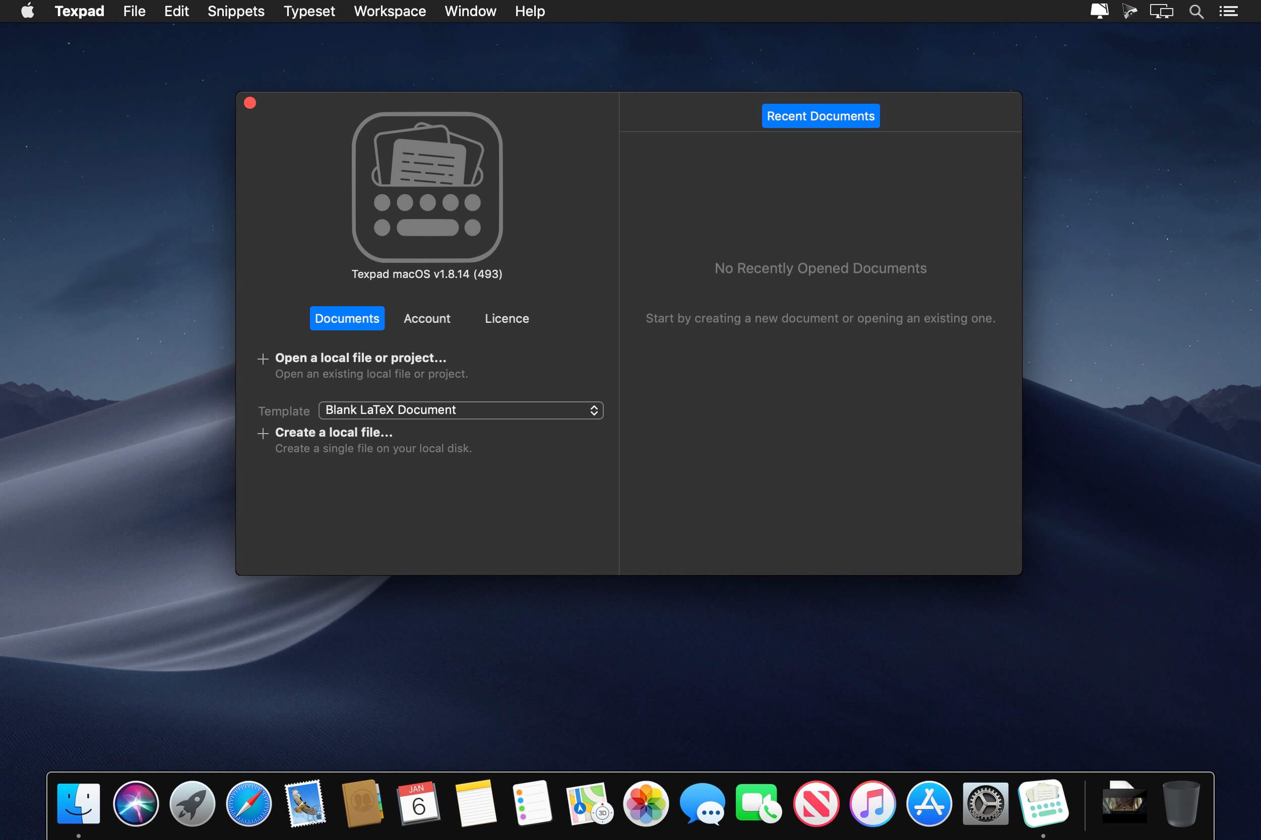 Texpad 1.9.1 (619) for Mac screenshot