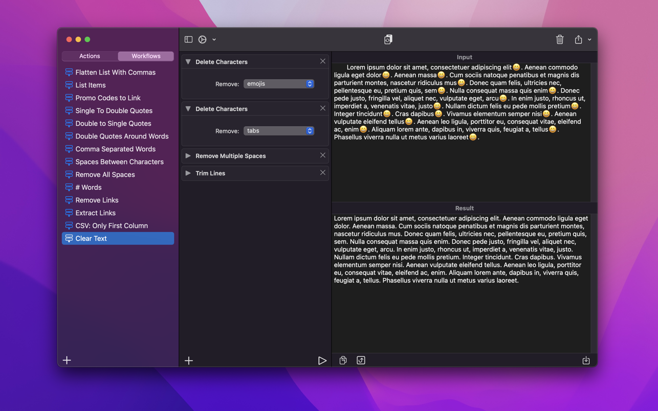 Text Workflow 2.1 for Mac screenshot