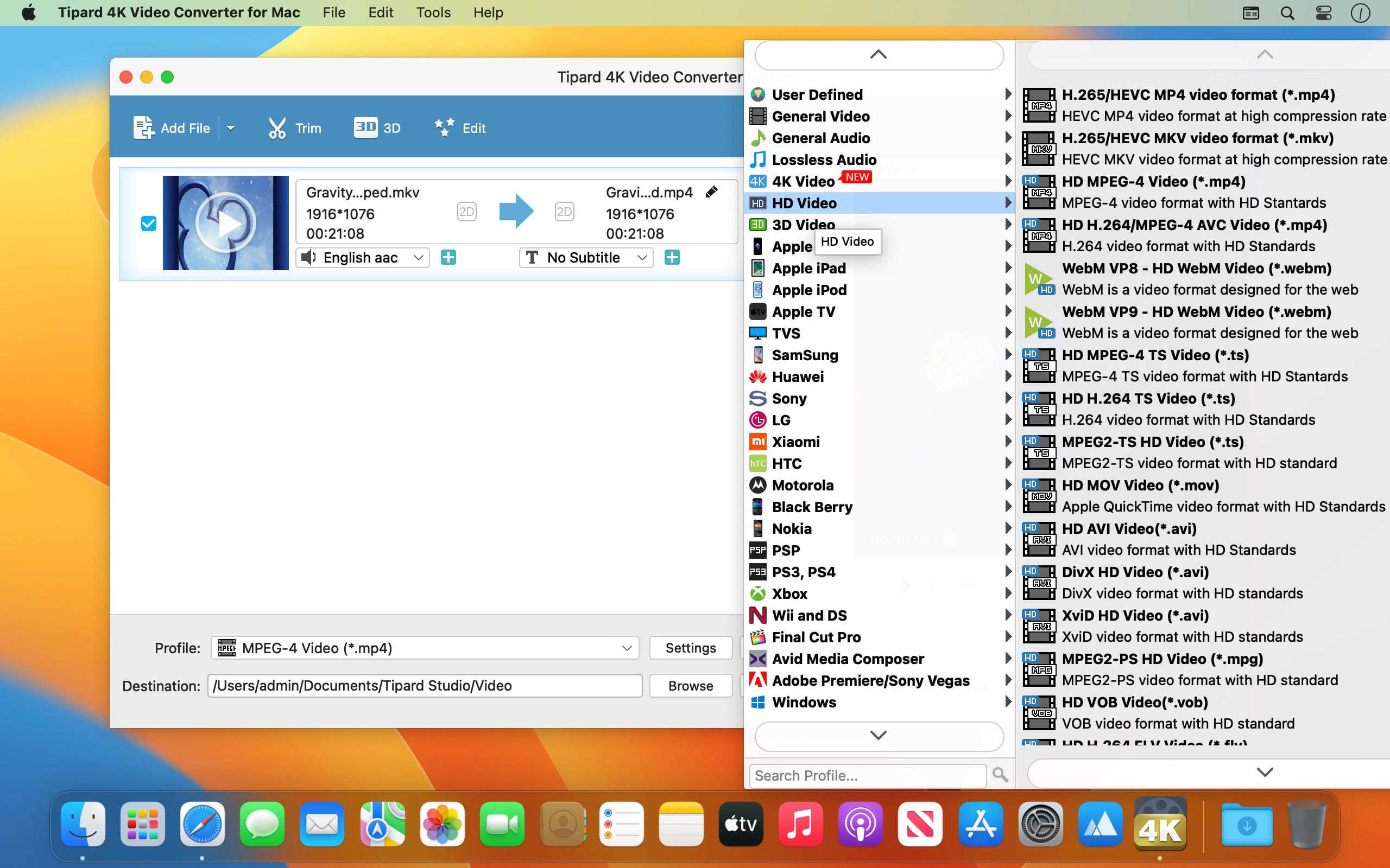 Tipard 4K Video Converter 9.1.38 for Mac screenshot