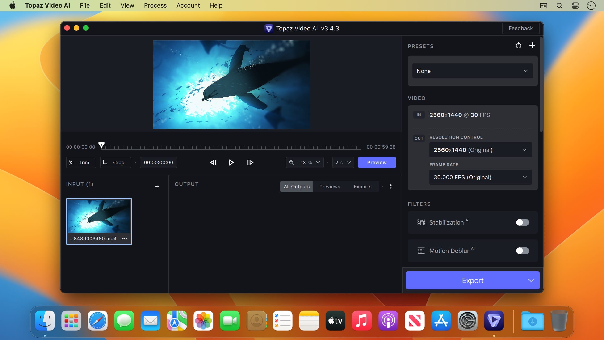 Topaz Video AI Pro 7.1.4 for Mac screenshot