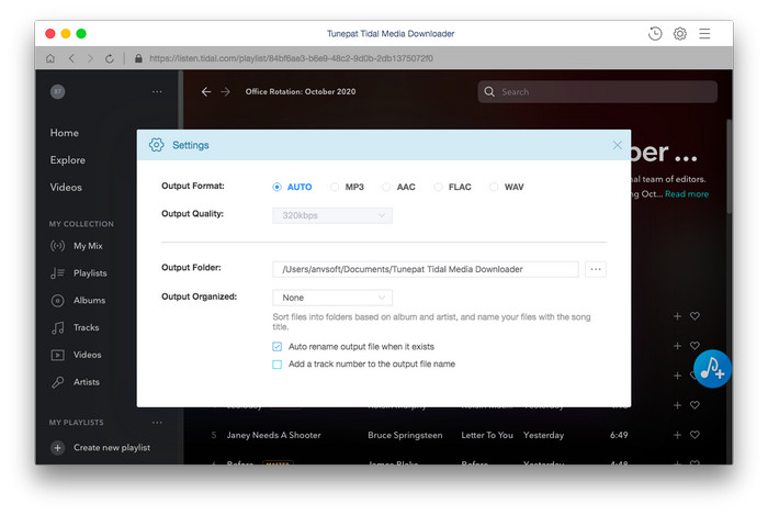 TunePat Tidal Media Downloader 1.0.0 for Mac screenshot