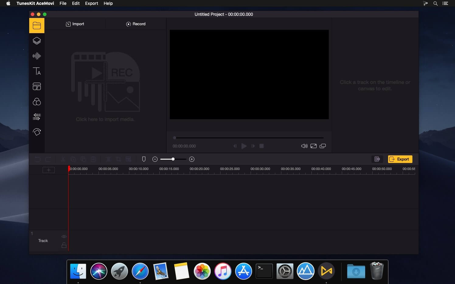 TunesKit AceMovi Video Editor 5.4.0 for Mac screenshot