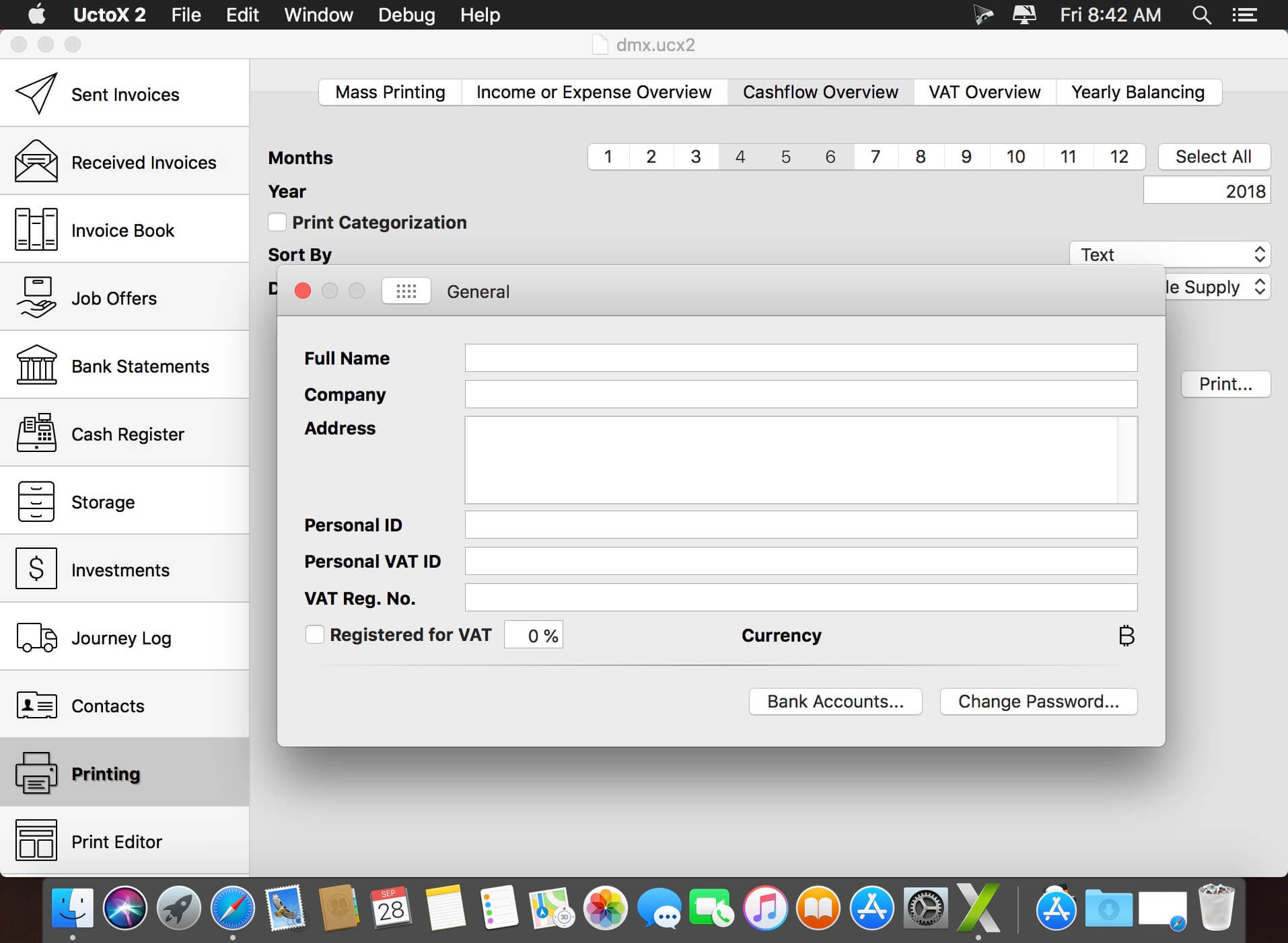UctoX 2.8.4 for Mac screenshot