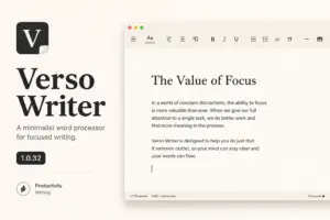 Verso Writer 1.0.32 for Mac screenshot