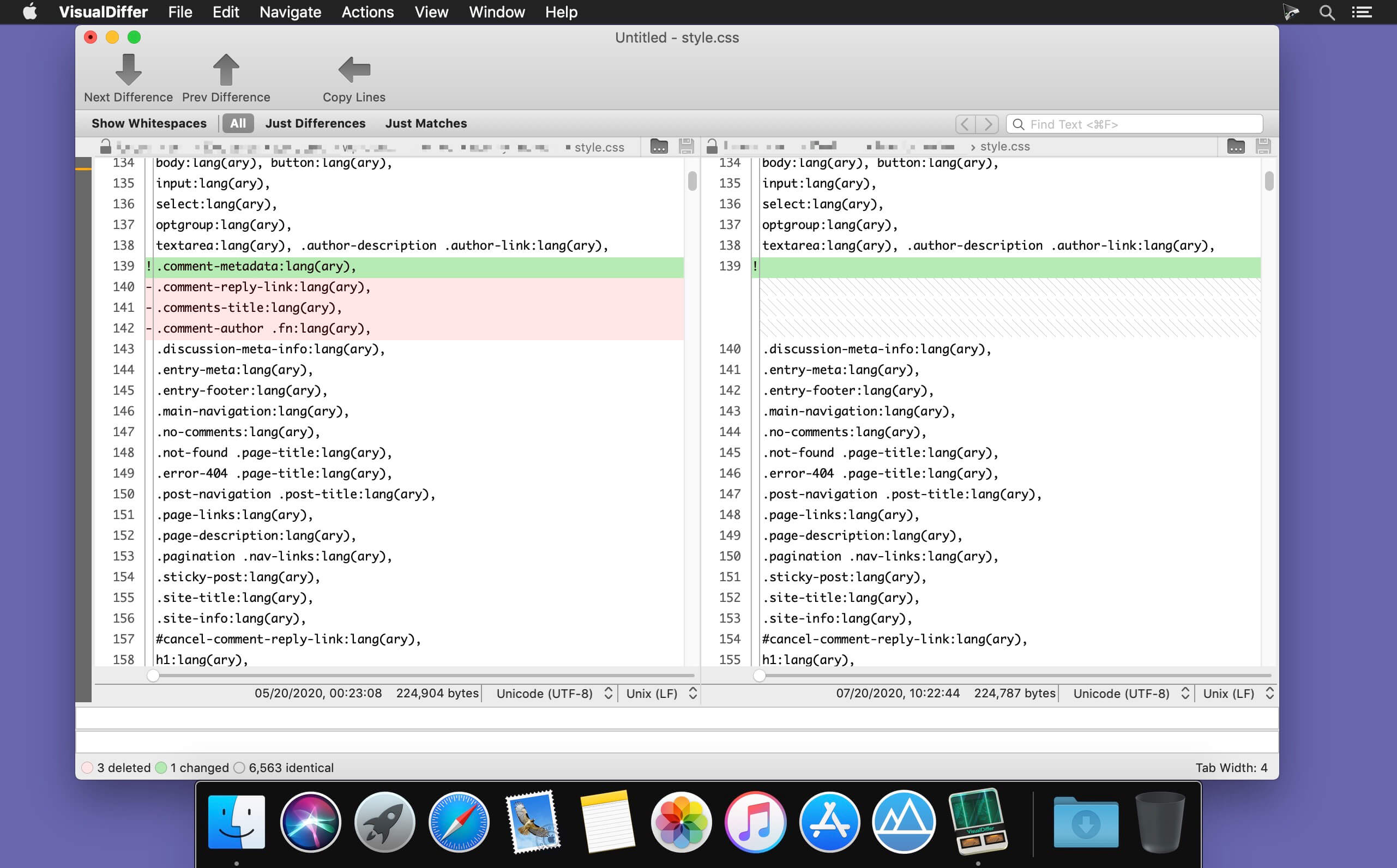 VisualDiffer 1.8.1 for Mac screenshot