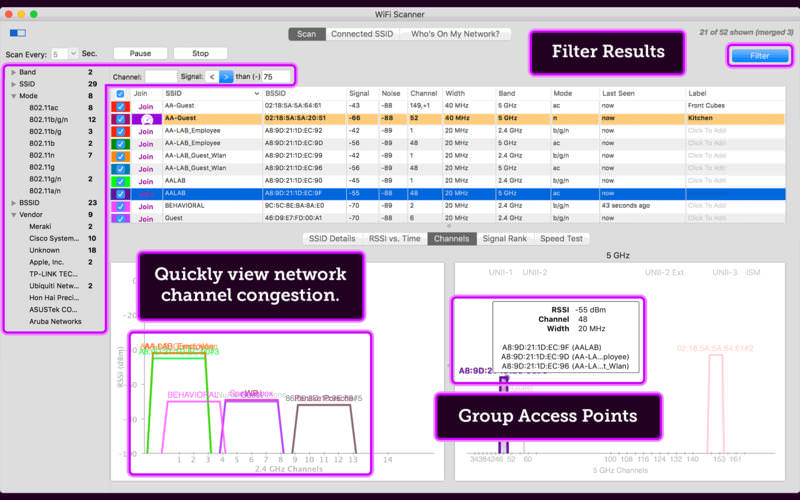 WiFi Scanner 3.2 for Mac screenshot