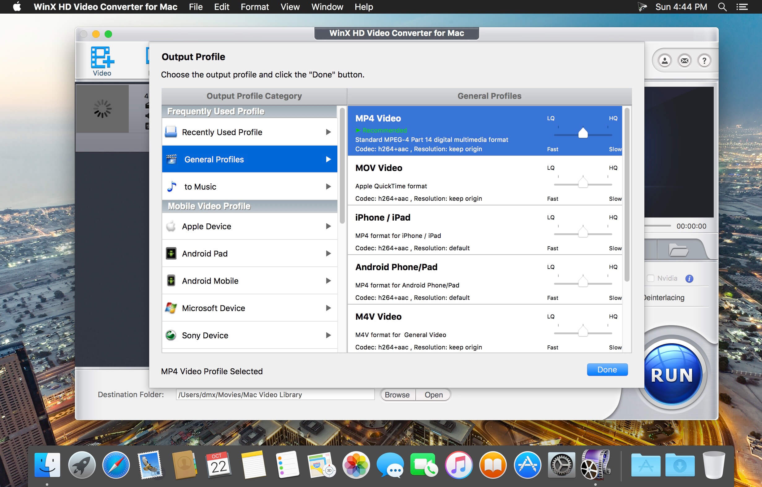 WinX HD Video Converter 6.8.4 for Mac screenshot